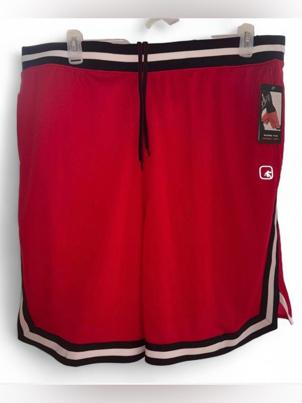 AND1 Men’s 2XL Sideline Basketball Shorts 11 Inseam Red Black Polyester Athletic
